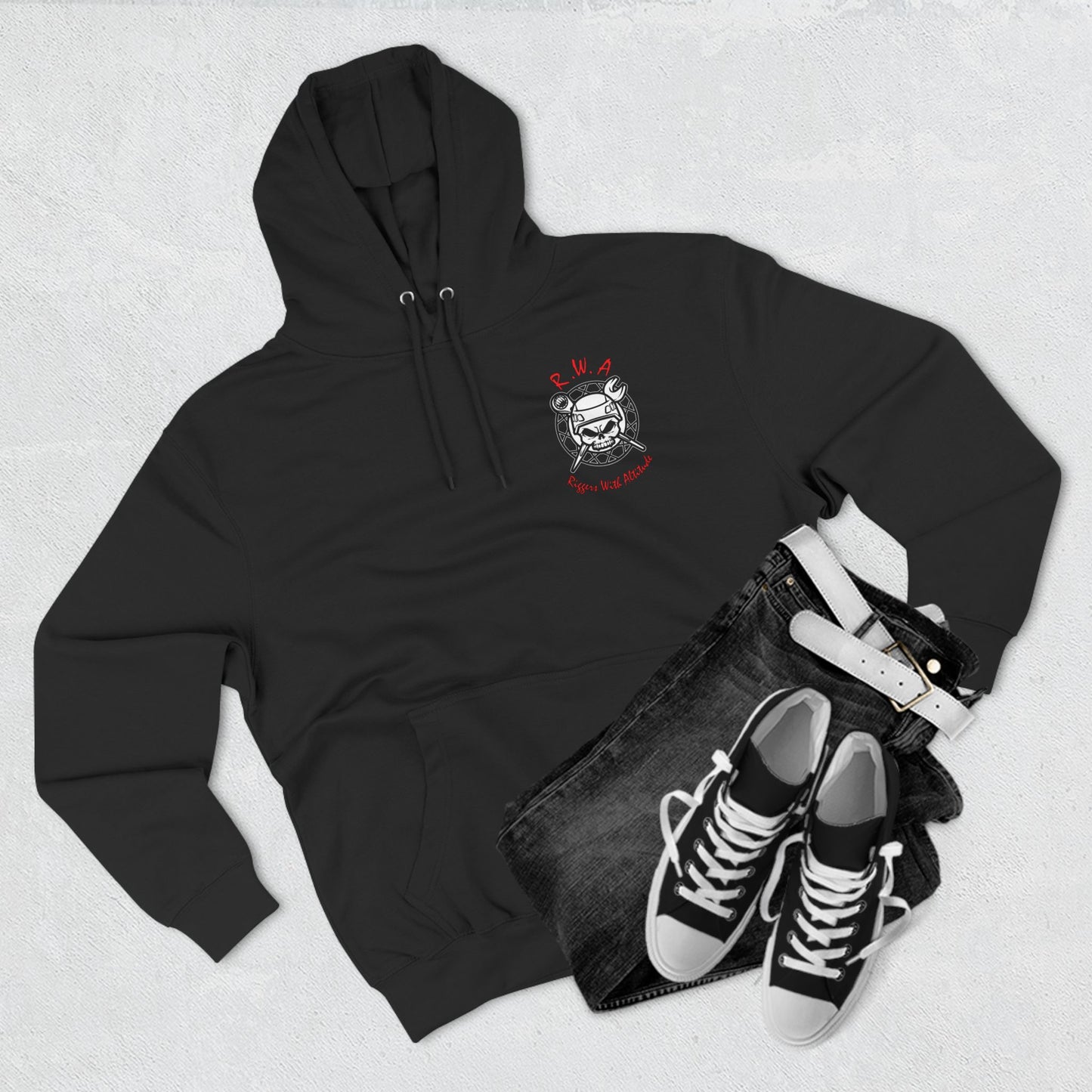 Riggers With ATTiTUDE - Three-Panel Fleece Hoodie