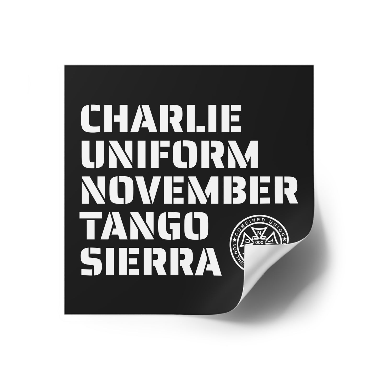 CHARLIE UNIFORM NOVEMBER TANGO SIERRA – Road Case Sticker