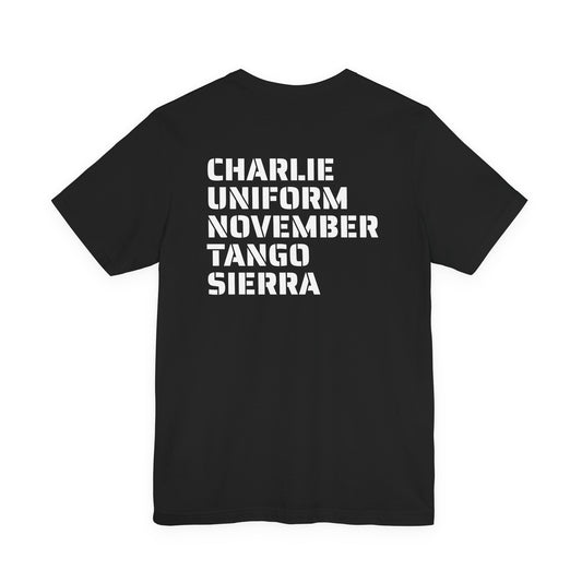 CHARLIE UNIFORM NOVEMBER TANGO SIERRA — T-SHIRT